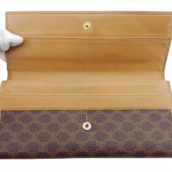 Celine long wallet macadam beige PVC x leather Authentic USED - Picture 5 of 11